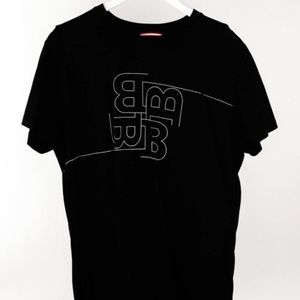 Bally Black Stitched-Graphic Short-Sleeve Tee